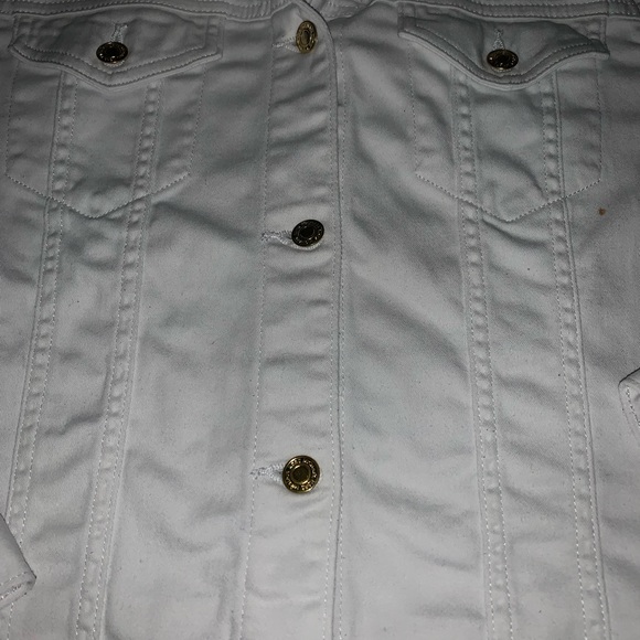 Michael Kors white denim jeans Jacket stretch XL - Picture 7 of 12